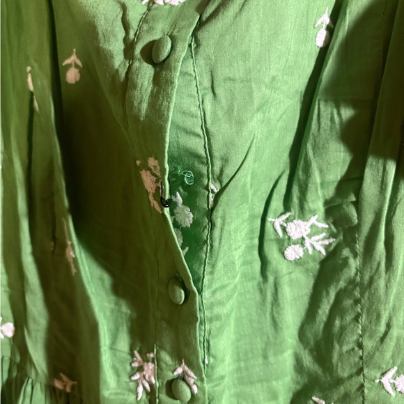 JessaKae Green Juniper Dress with White Floral Embroidery - Picture 2 of 4